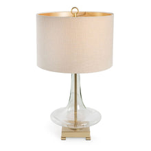 Load image into Gallery viewer, Glass LED Table Lamp With Drum Shade - Clear Beige
