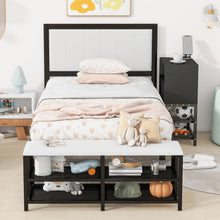 Load image into Gallery viewer, Platform Bed With 2 Tier Storage Shelves, Storage Cabinet
