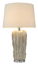 Load image into Gallery viewer, Glass Novelty Table Lamp With White Empire Shade - Nickel
