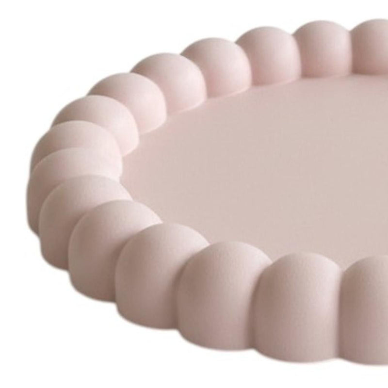6" Resin Handmade Round Trinket Tray - Pale Pink