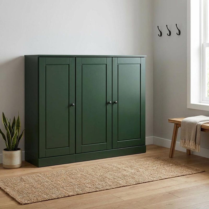 Solid Woodshoe Storage Cabinet (755968) - Green