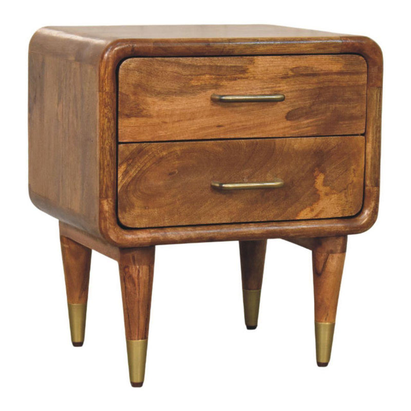 Solid Wood Two Drawer Nightstand (738449) - Brown