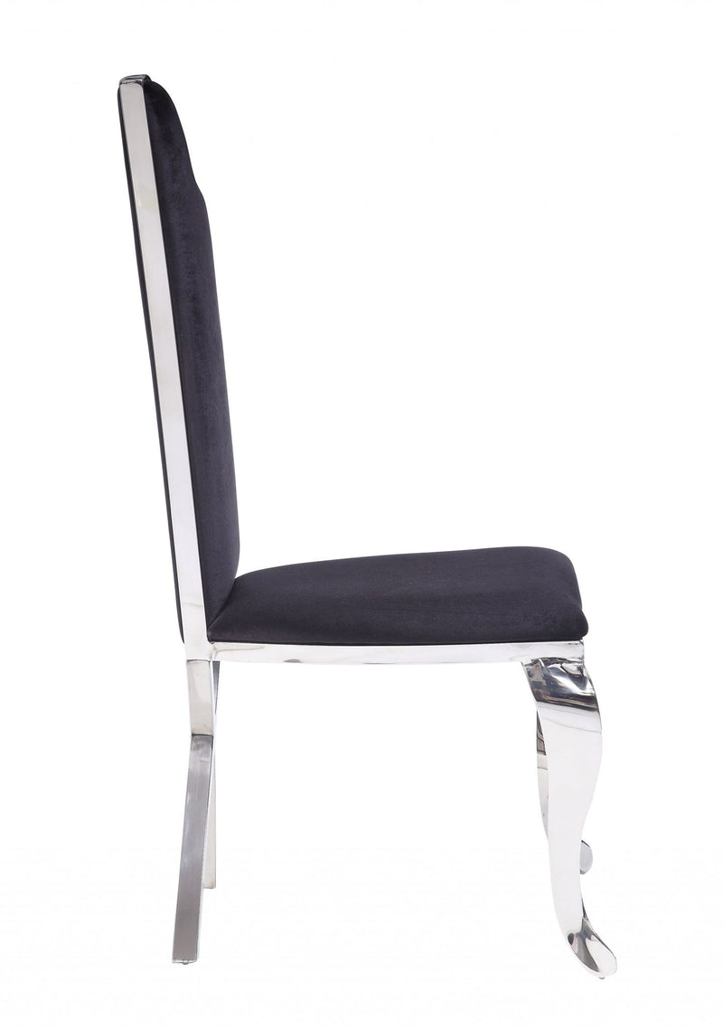 Upholstered Fabric Dining Room Side Chairs (Set of 2) - Black
