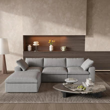 Load image into Gallery viewer, 2 Piece Living Room Set Blend Modular Sofa With Ottoman Storage - Light Gray
