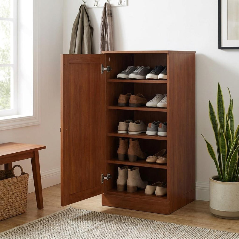 Ten Pair Solid Woodshoe Storage Cabinet (752112) - Coffee
