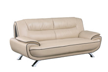Load image into Gallery viewer, Sofa With Silver Legs Leather - Beige
