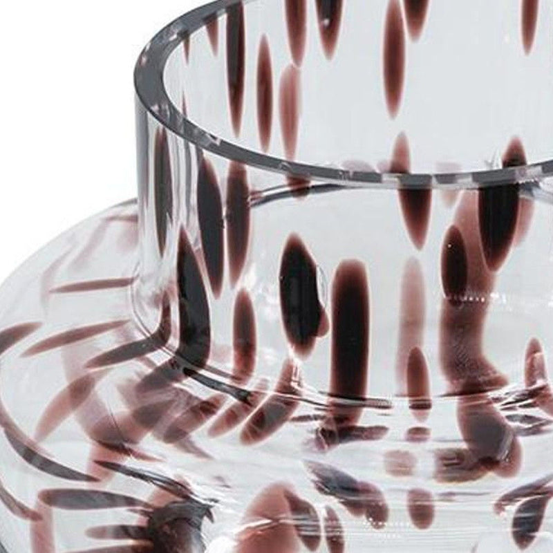 Abstract Cylinder Table Vase (574429) - Amber / Clear