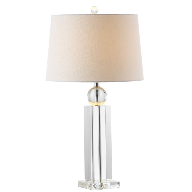 Table Lamp With Empire Shade - Silver / Clear / White