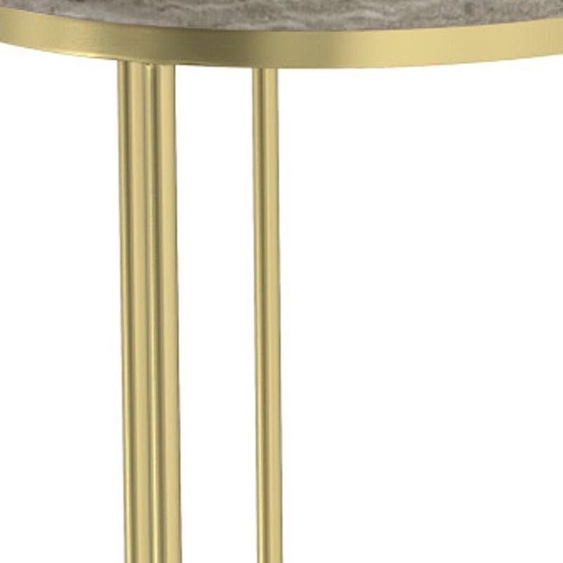 Iron Round End Table (Set of 2) - Gold