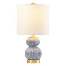 Load image into Gallery viewer, Gourd Table Lamp LED With Drum Shade - Gray
