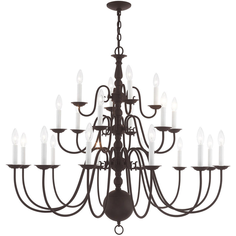40" Multi Light Dimmable Chandelier With Shades - Bronze