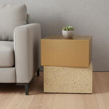Load image into Gallery viewer, 20" Modern Iron Pedestal End Table - Beige
