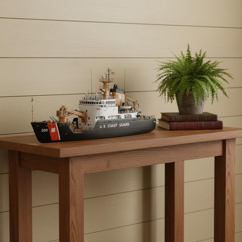 Hand Painted Model Boat (624429) - Black / White