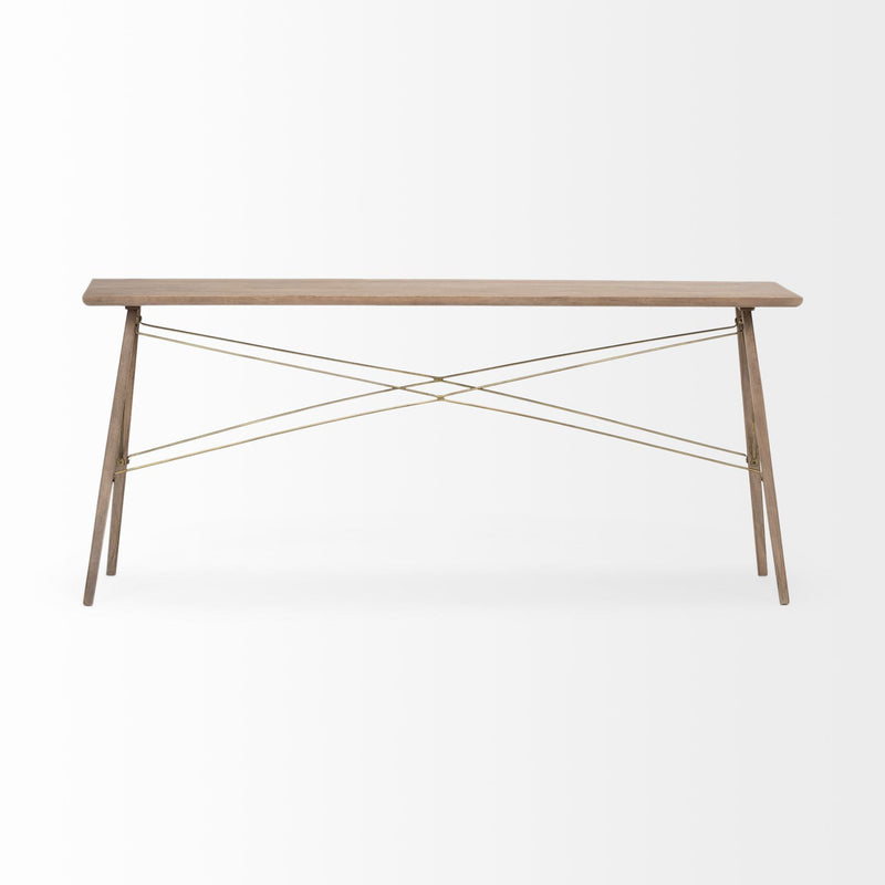 66" x 16" x 28.8" Solid Wood Console Table - Brown