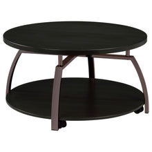 Load image into Gallery viewer, Round Coffee Table With Storage Shelf - Black
