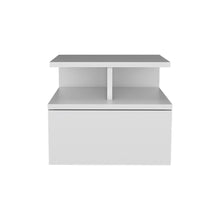 Load image into Gallery viewer, 14" x 13.2" x 11.6" One Drawer Faux Wood Floating Nightstand - White
