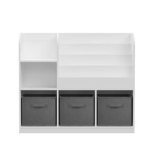 Load image into Gallery viewer, Bookcase And Bookshelf With 3 Collapsible Drawers, Multifunctional Display Stand
