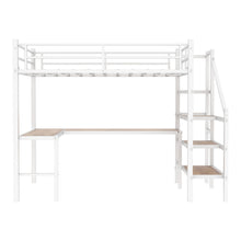 Load image into Gallery viewer, Loft Bed With L-Shaped Desk, Large Storage Space
