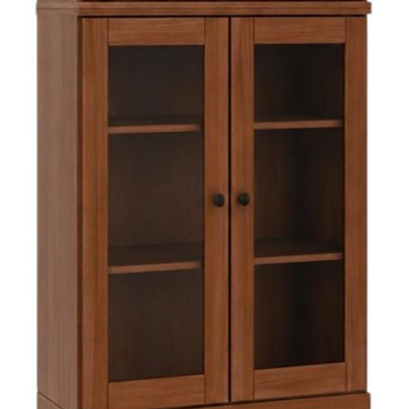 Solid Wood Adjustable Six Tier Library Bookcase With Four Doors (745689) - Coffee