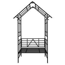Load image into Gallery viewer, Garden Arch With Bench Turned Into Flower Stand Climbing Plants Support Outdoor - Black
