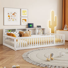 Load image into Gallery viewer, Floor Bed With Storage Cabinets And USB Ports
