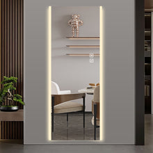 Load image into Gallery viewer, Round Lighted Frameless Full Length Hanging Mirror - Silver
