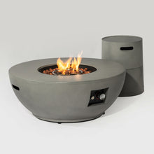 Load image into Gallery viewer, Propane Gas Fire Pit Table, 50000 Btu, Round With Tank Holder For Outside - Gray
