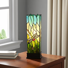 Load image into Gallery viewer, Table Lamp With Green And Black Shade - Dark Brown
