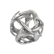 Load image into Gallery viewer, Faux Antler Decorative Orb - Antiqued Silver
