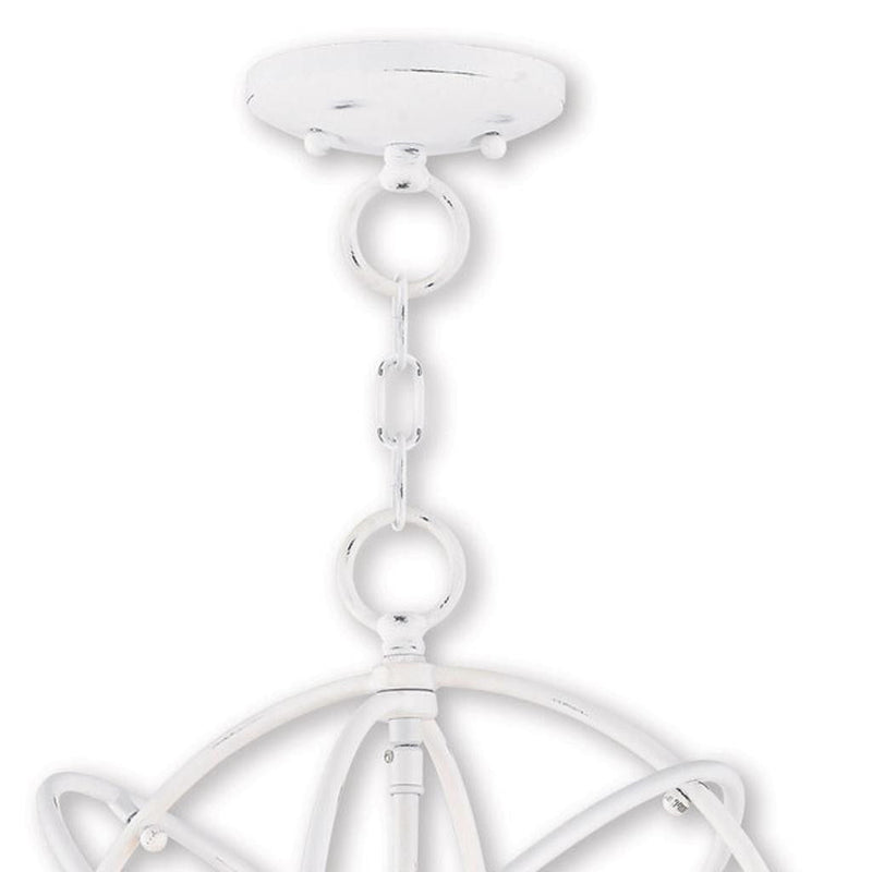 17" Three-Light Dimmable Chandelier With Shades - White