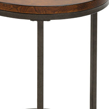 Load image into Gallery viewer, Wood And Iron Round End Table - Black And Wood Brown
