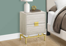 Load image into Gallery viewer, End Table With Two Drawers - Gold And Beige
