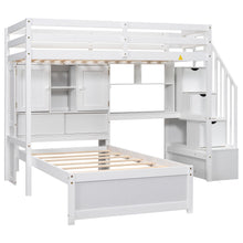 Load image into Gallery viewer, Loft Bed With Built In Desk And Staircase
