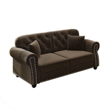 Load image into Gallery viewer, Upholstered Chesterfield Sofa With Nailhead Trim And Rolled Armrests

