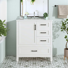 Load image into Gallery viewer, Modern Bathroom Vanity With Ceramic Sink, Solid Frame And Storage Solutions
