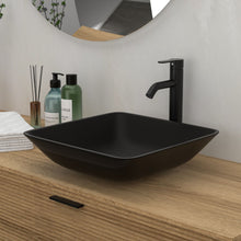 Load image into Gallery viewer, Artistic Vessel Sink With Faucet And Pop Up Drain - Matte Black
