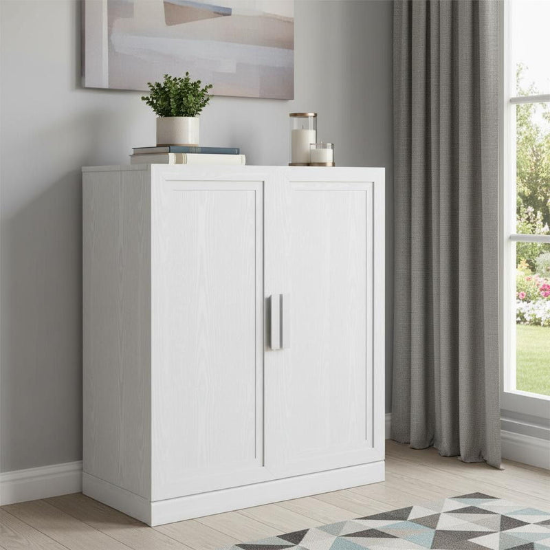 31'' Wood Accent Cabinet With Two Doors - White
