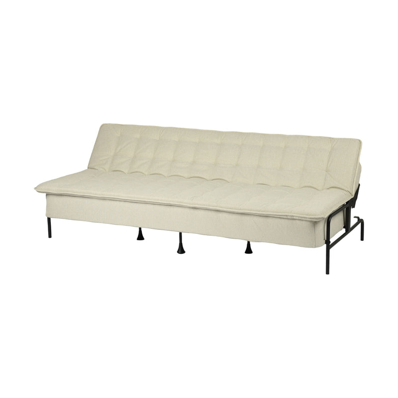 Fabric Convertible Futon Sleeper Reclining Sofa - Beige