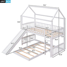 Load image into Gallery viewer, Twin Over Twin Bunk Bed with Slide, House Bed with Slide, White(OLD SKU: LT000214AAK)
