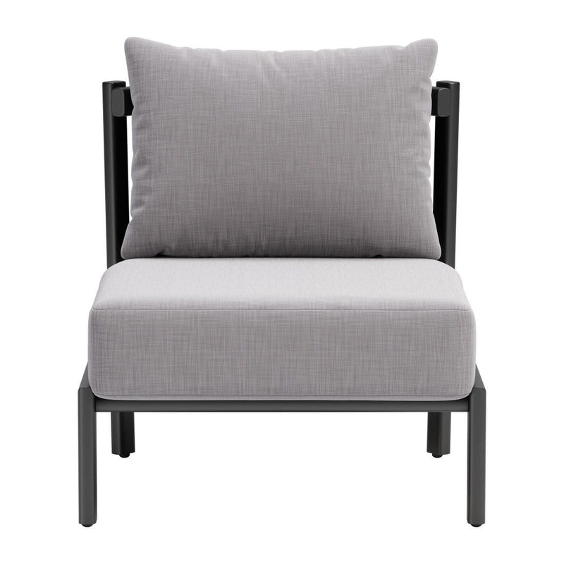 28" Fabric Side Chair - Gray / Black