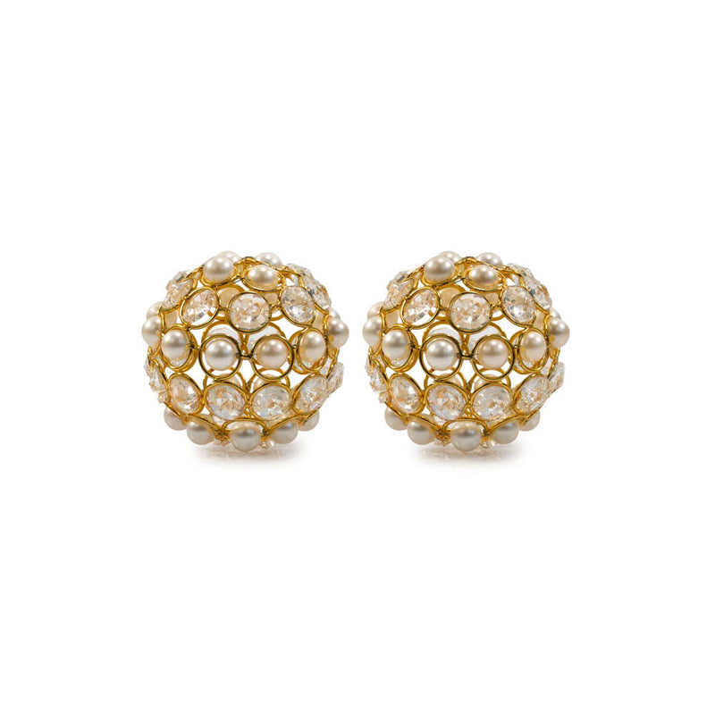 Decorative Orbs (Set of 2) - Gold / Ivory / Pearl