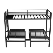 Load image into Gallery viewer, Twin over Twin &amp; Twin Bunk Beds for 3, Twin XL over Twin &amp; Twin Bunk Bed Metal Triple Bunk Bed, Black(Pre-sale date: February 8th.)
