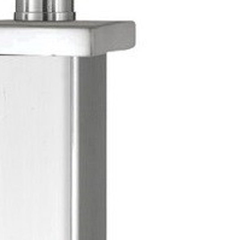 Metal USB Table Lamp With White Shade - Nickel