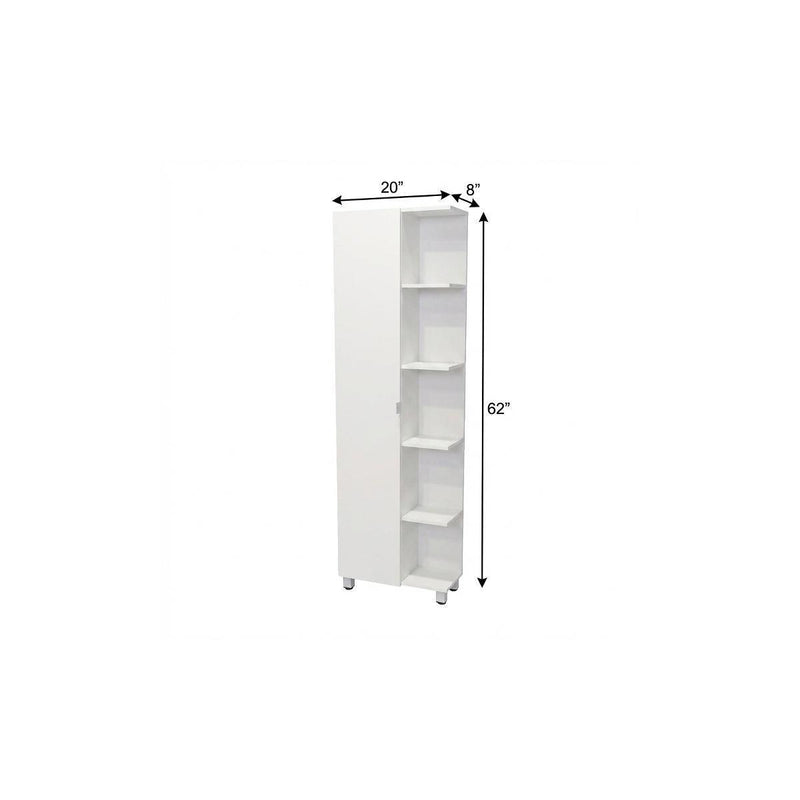 Corner Accent Cabinet With Single Door - White