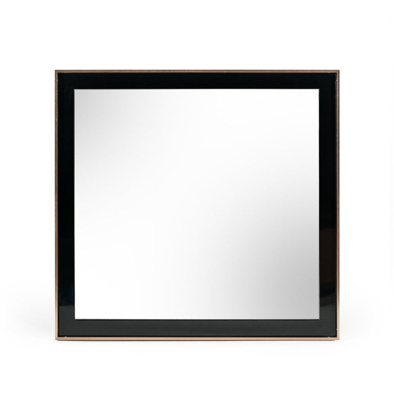 39" Framed Accent Mirror - Black / Rose Gold