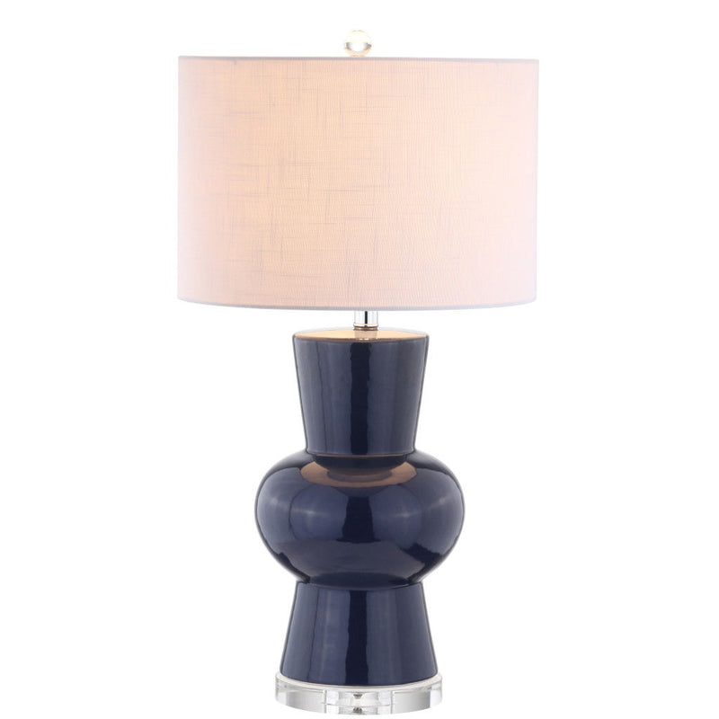 29" Novelty Table Lamp LED With Drum Shade - Navy Blue