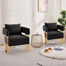 Load image into Gallery viewer, Modern Classic Design Decorative Chair Teddy Fleece Upholstered And Metal Foot
