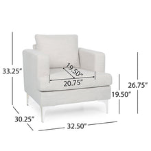 Load image into Gallery viewer, Upholstered Fabric Club Chair With Iron Legs - Beige
