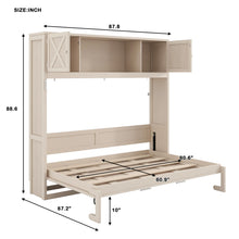 Load image into Gallery viewer, Rustic Casual Murphy Bed With Storage Cabinets
