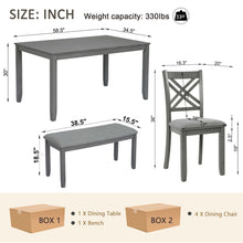 Load image into Gallery viewer, Kitchen Dining Set, Rectangular Dining Table &amp; Upholstered Chairs
